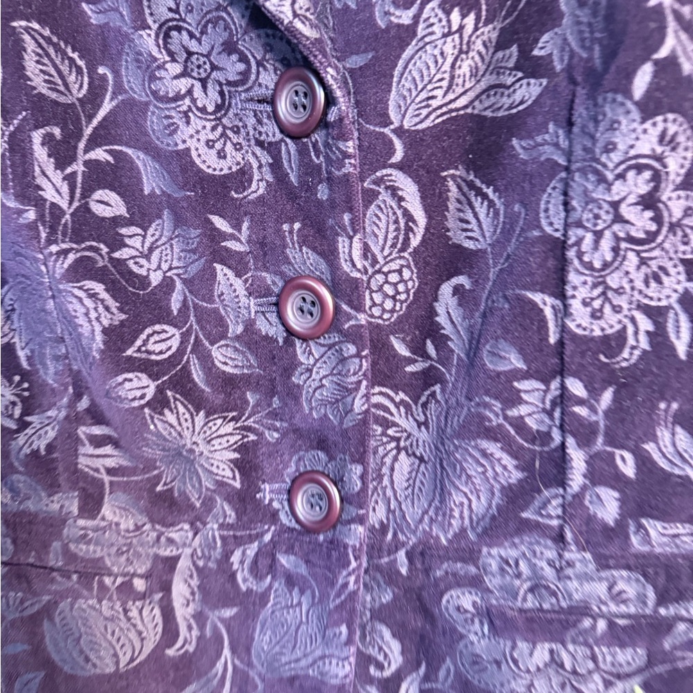 Talbots Dark Purple Floral Blazer - Picture 3 of 6